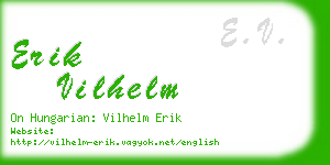 erik vilhelm business card